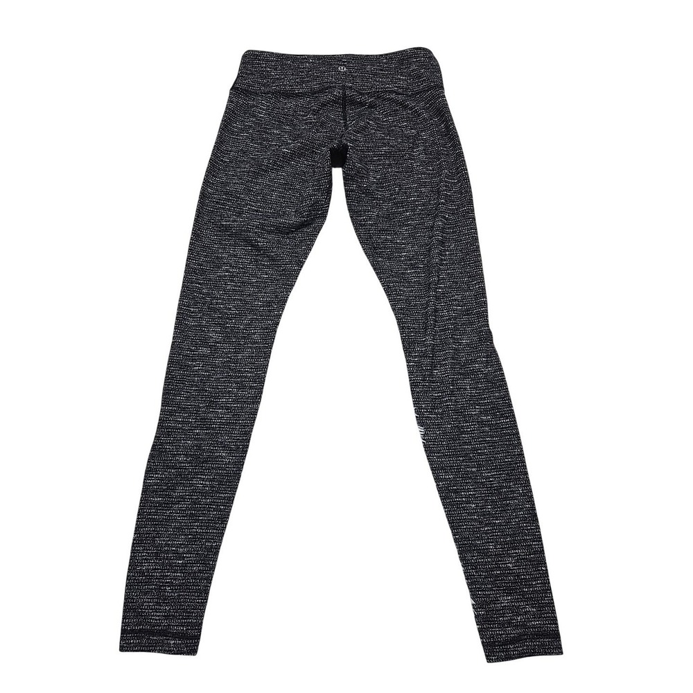 Lululemon Wunder Under Pants‎ Coco Pique Black Leggings Full Length Size 8